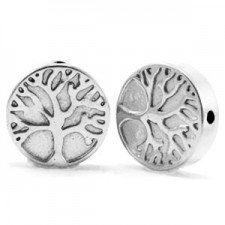 Hematite bead tree of life 10mm Silver grey